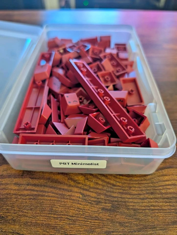 PBT Minimalist Burgundy Red Mechanical Keyboard Keycap Set