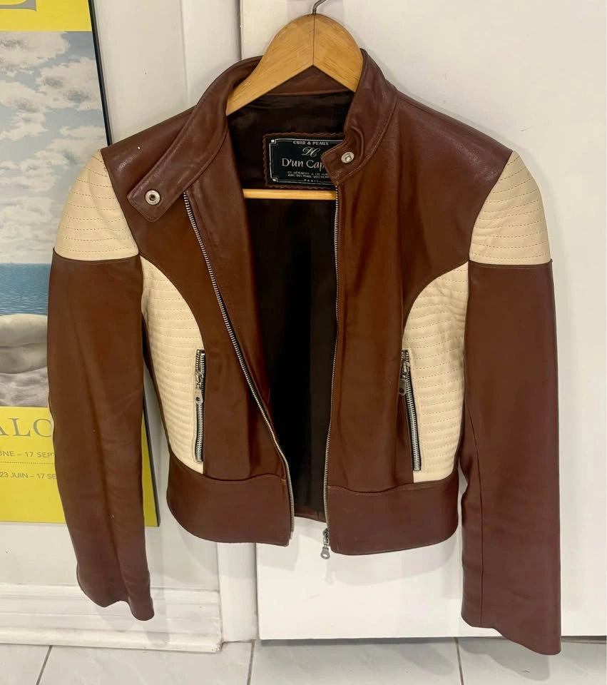 Vintage Parisian Leather Moto Jacket -XS - photo 3