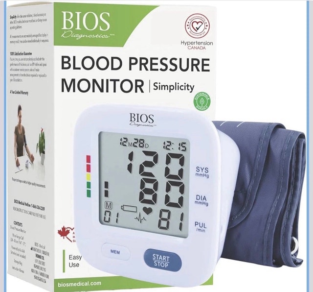 BIOS Diagnostics Blood Pressure Monitor Simplicity