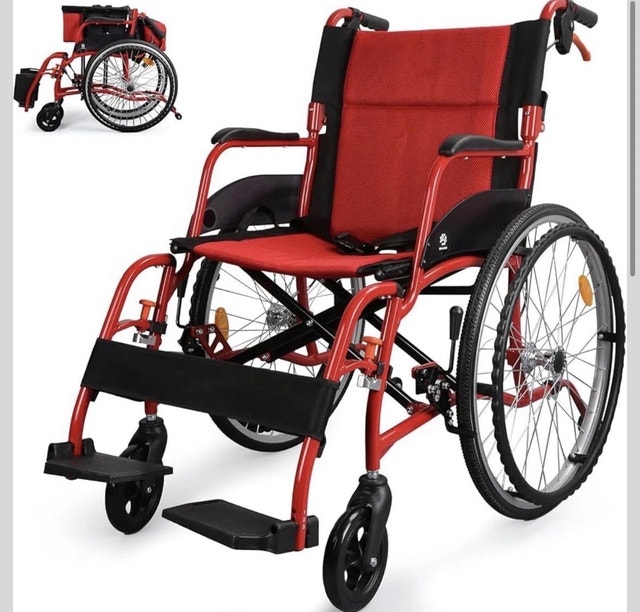 Whlicks Wheelchairs for Adults, Transport Lightweight Foldable