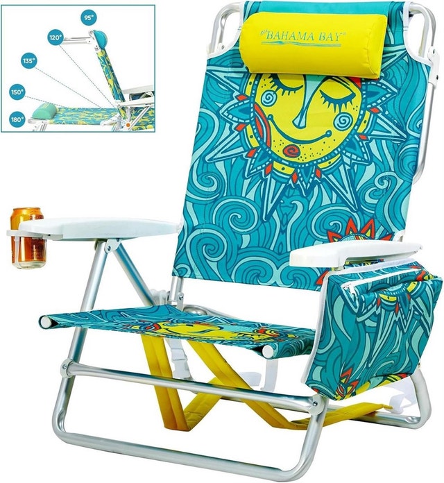 Backpack Beach Chair, Aluminum Lightweight Reclining 5-Position