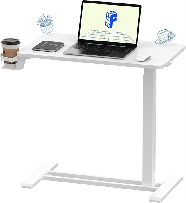 FLEXISPOT H7 Adjustable Overbed Bedside Table with Wheels
