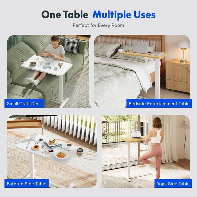 FLEXISPOT H7 Adjustable Overbed Bedside Table with Wheels - photo 4