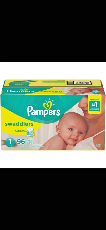 Pampers Size 1 Diapers – 96 Count + Extra Pack