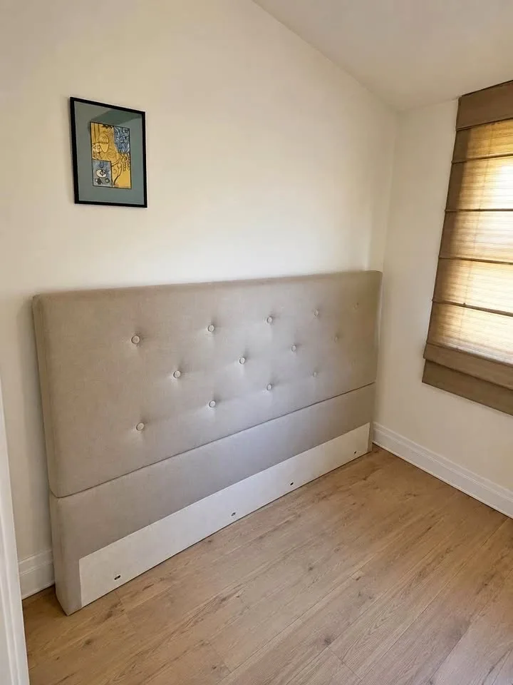 King Size Upholstered Tufted Headboard – Excellent Condition