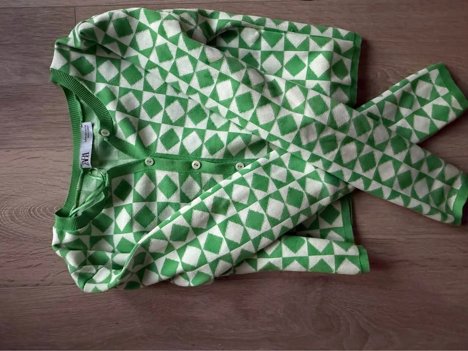 Geometric Green Zara Cardigan - photo 3