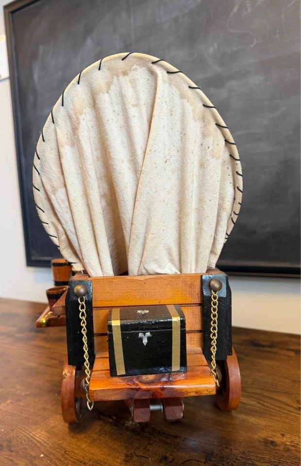 Handmade Rustic Wooden Wagon Lamp - photo 3