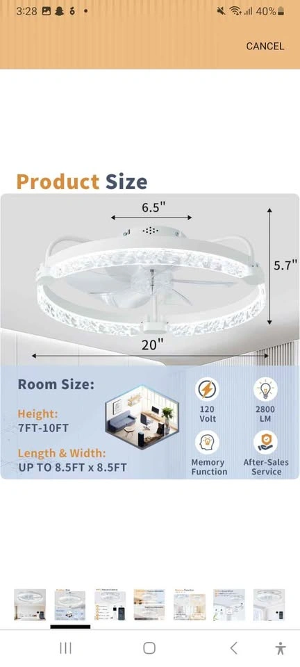 Modern Ceiling Fan with LED Lights – New - photo 2