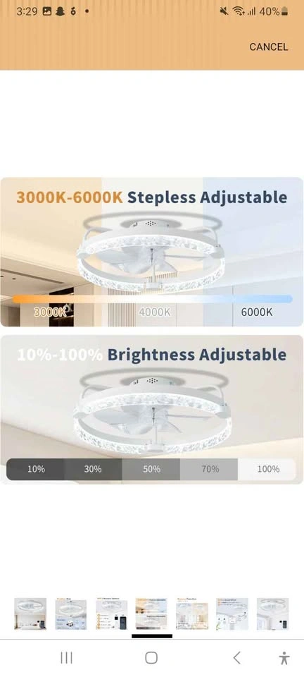 Modern Ceiling Fan with LED Lights – New - photo 4