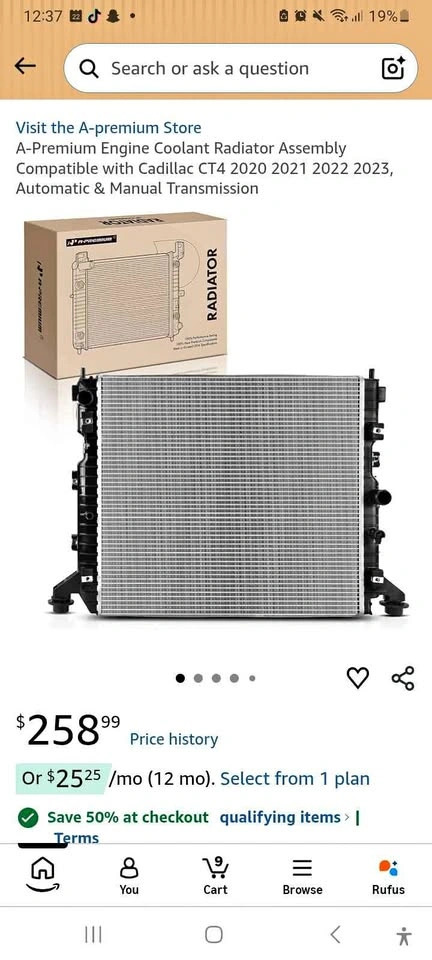 BRAND NEW Cadillac CT4 Radiator (2020–2023) | Never Used