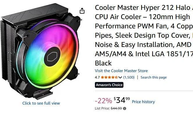 Cooler Master Hyper 212 Halo Black CPU Air Cooler