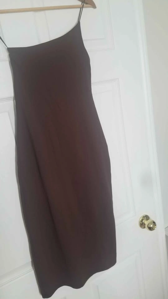 Babaton asymmetrical brown bodycon midi dress. Size XS - photo 4
