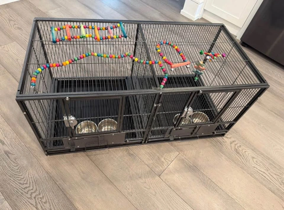 Large Dividable Bird Cage with Toys & Stainless Steel Bowls - photo 2