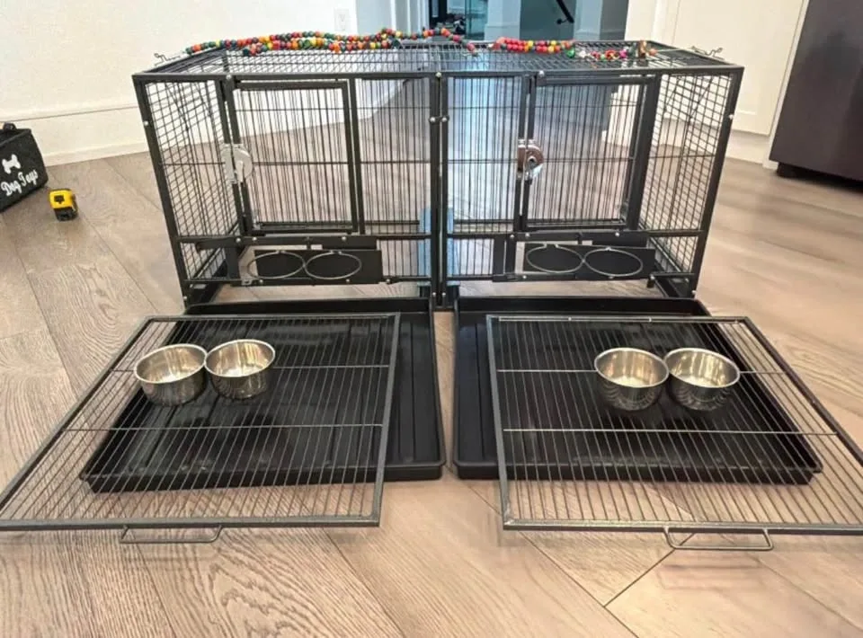 Large Dividable Bird Cage with Toys & Stainless Steel Bowls - photo 3