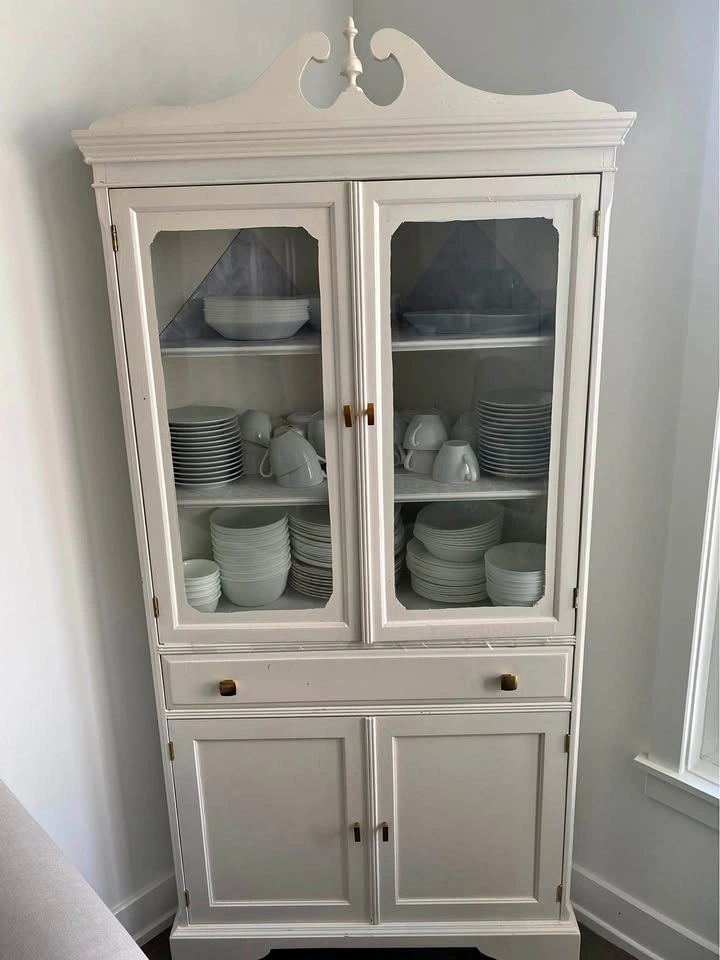 White Corner China Cabinet Hutch