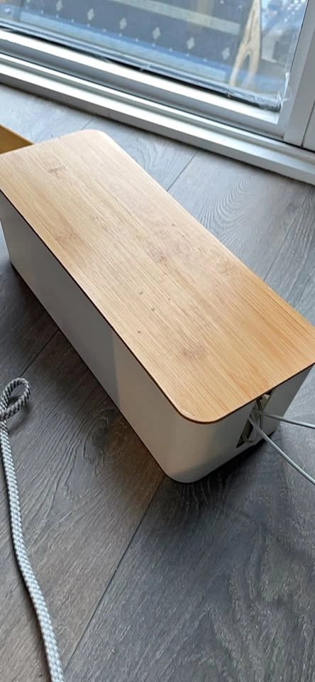 Cable Management Box Wood Top x 3