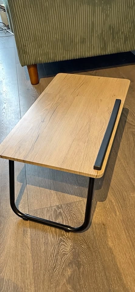 Portable Wood Laptop Table with Black Metal Legs