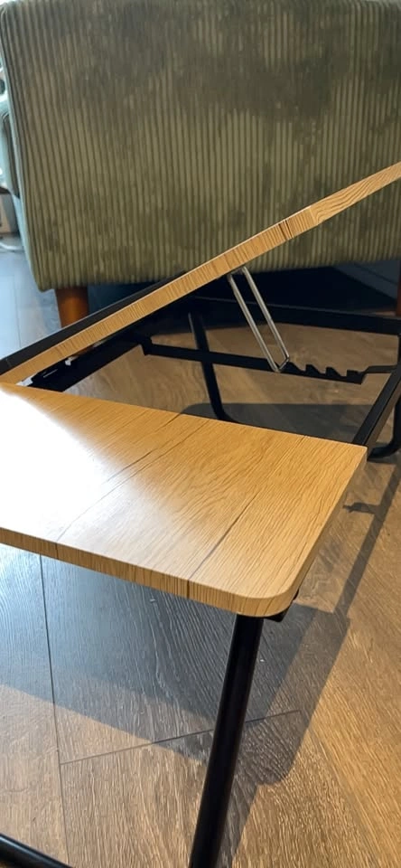 Portable Wood Laptop Table with Black Metal Legs - photo 2
