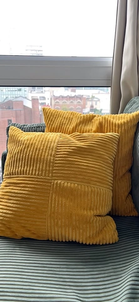 Yellow Corduroy Throw Pillows