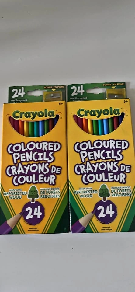 2 packs of coloured pencils
