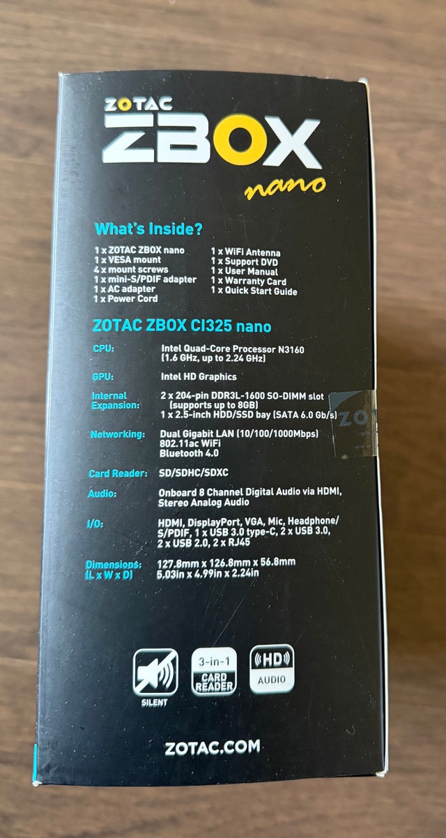 Zotac C1325 Nano Intel 3160 Dual Gigabit Ethernet - photo 3