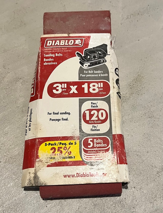 BELT SANDER (5 pack)— Diablo 3” x 18” 120 Grit - photo 2