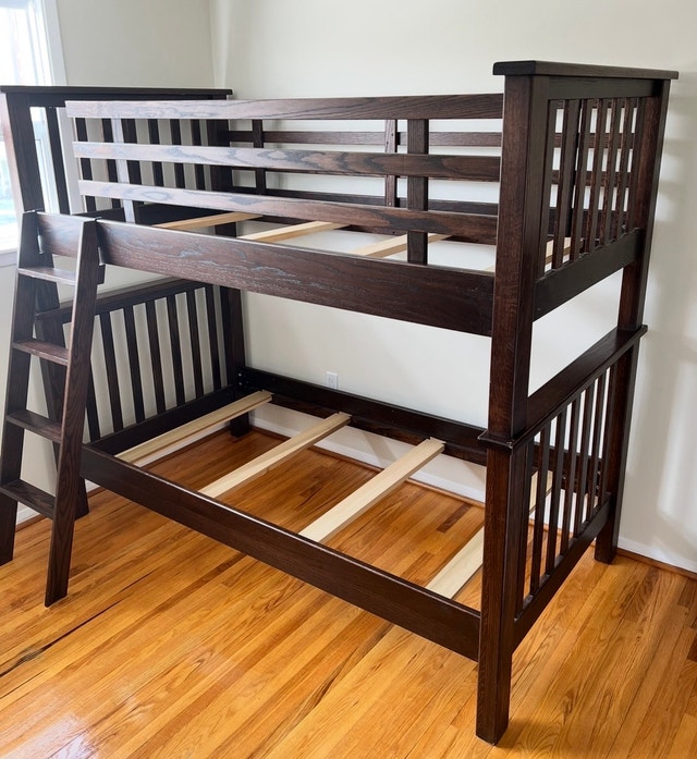 Solid oak bunk beds- can be converted to 2 single beds!