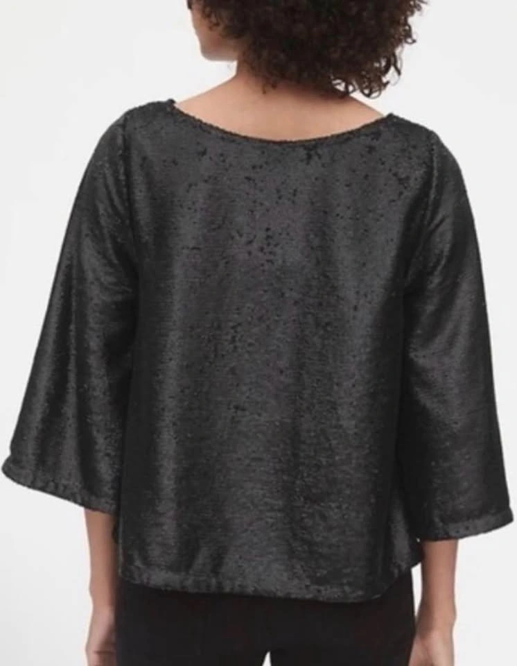 GAP 3/4 sleeve sequin top, black, NWT, XS-S - photo 2