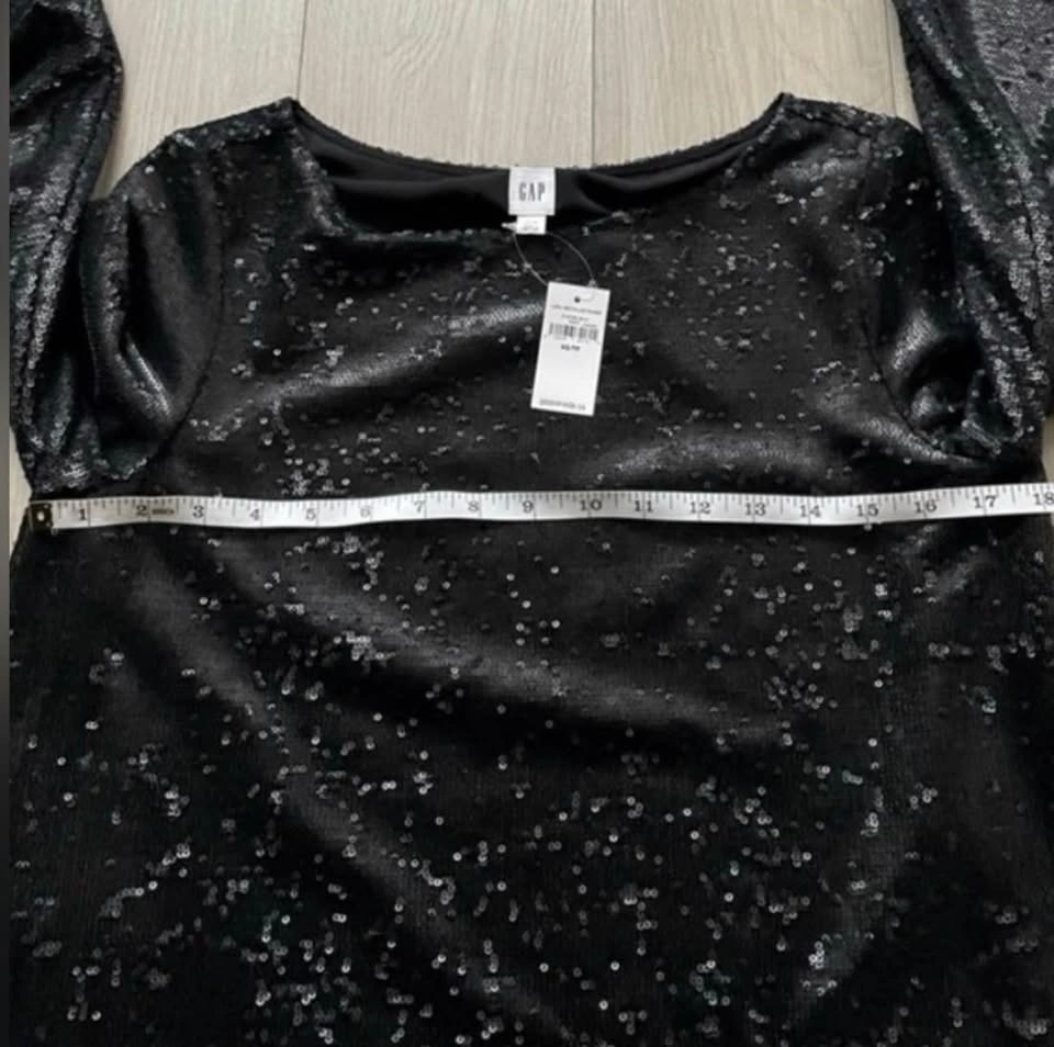 GAP 3/4 sleeve sequin top, black, NWT, XS-S - photo 4