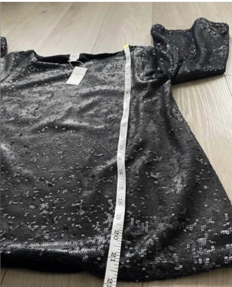 GAP 3/4 sleeve sequin top, black, NWT, XS-S - photo 5