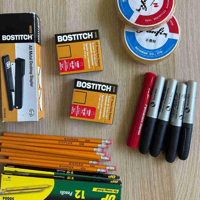 Brand New Stationary (pen, pencil, stapler, notepad…)