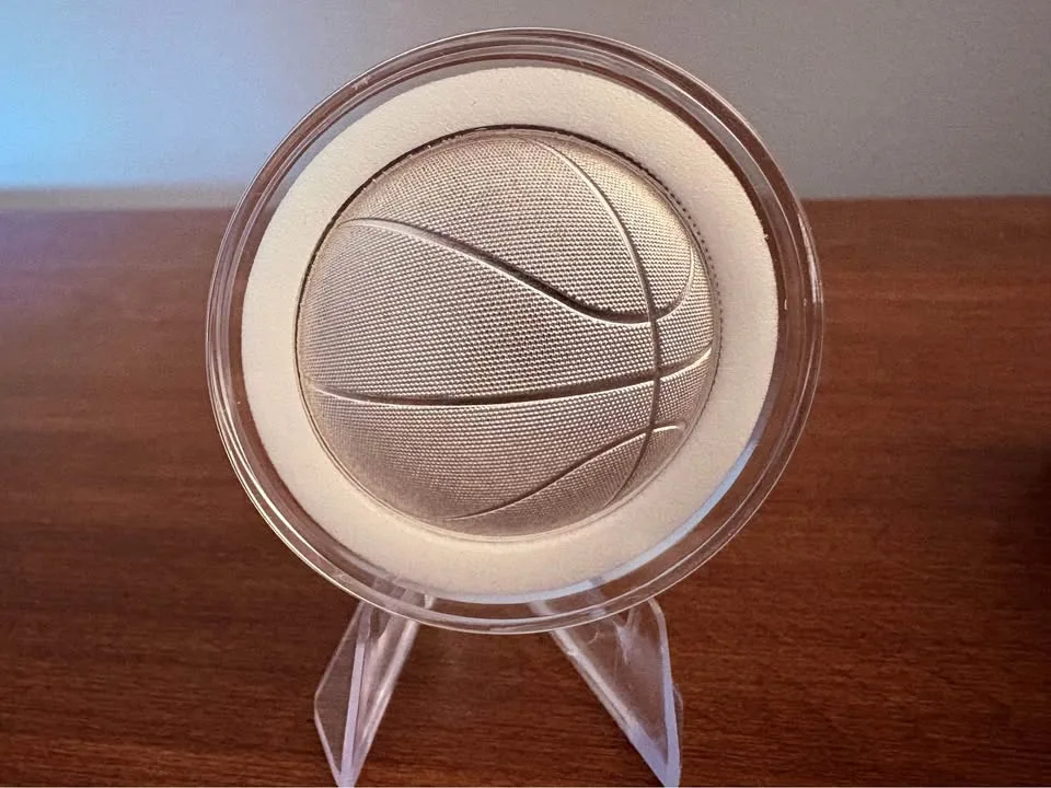 1 oz .999 fine silver bullion basketball round image indicator(3)