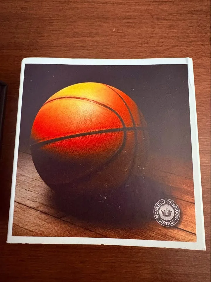 1 oz .999 fine silver bullion basketball round image indicator(5)