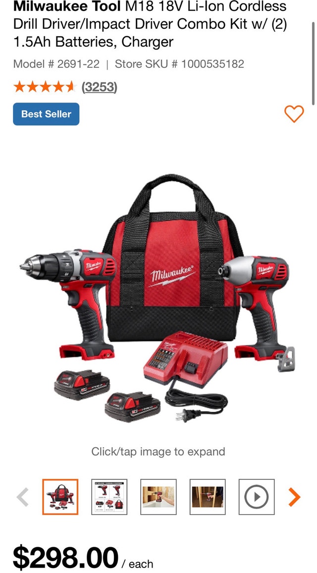 Milwaukee Tool M18 18V Cordless Drill Driver/Impact Driver - photo 2