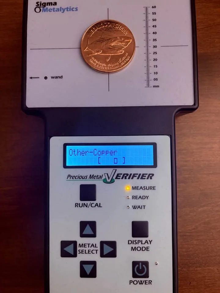 1 oz .999 fine copper bullion Megalodon shark round image indicator(4)