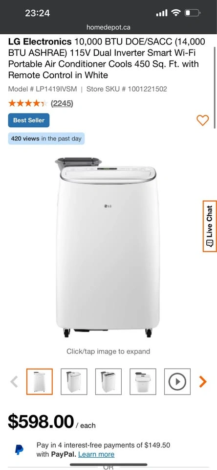 LG portable ac 14000btu pair - photo 5