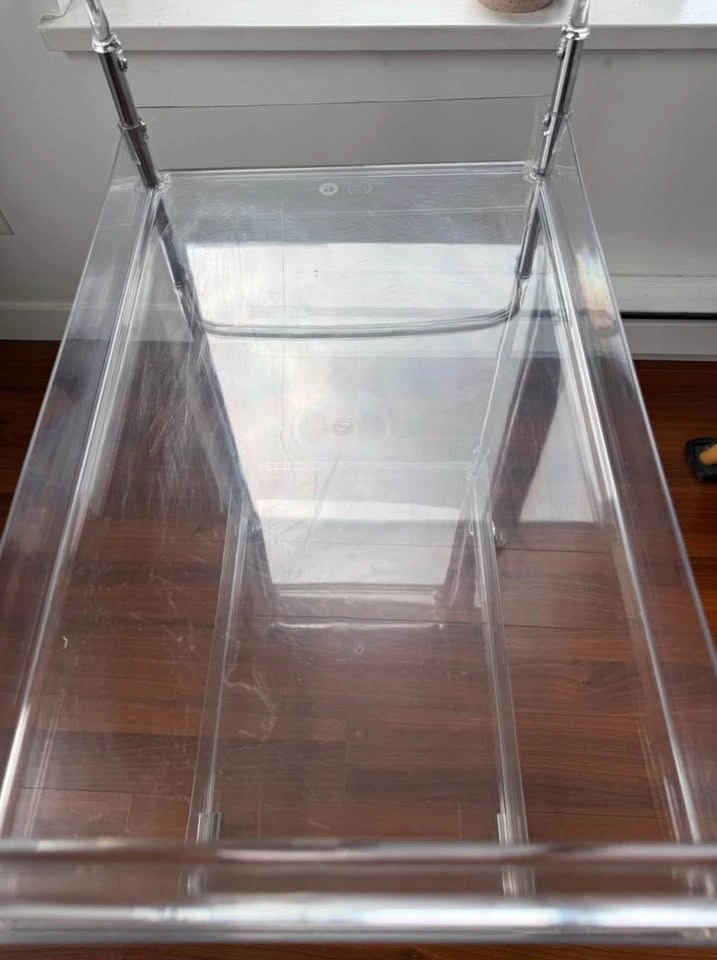 Acrylic and Chrome 2-Tier Rolling Bar Cart - photo 3