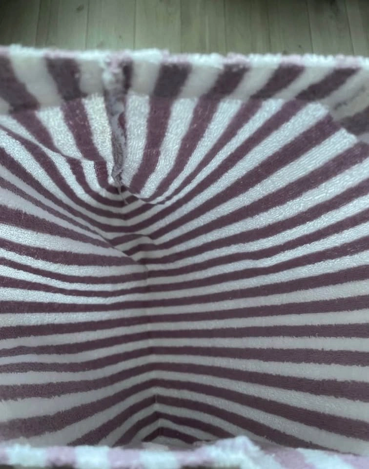 Sézane tote bag, French Terry/beach towel material, striped mauv - photo 5