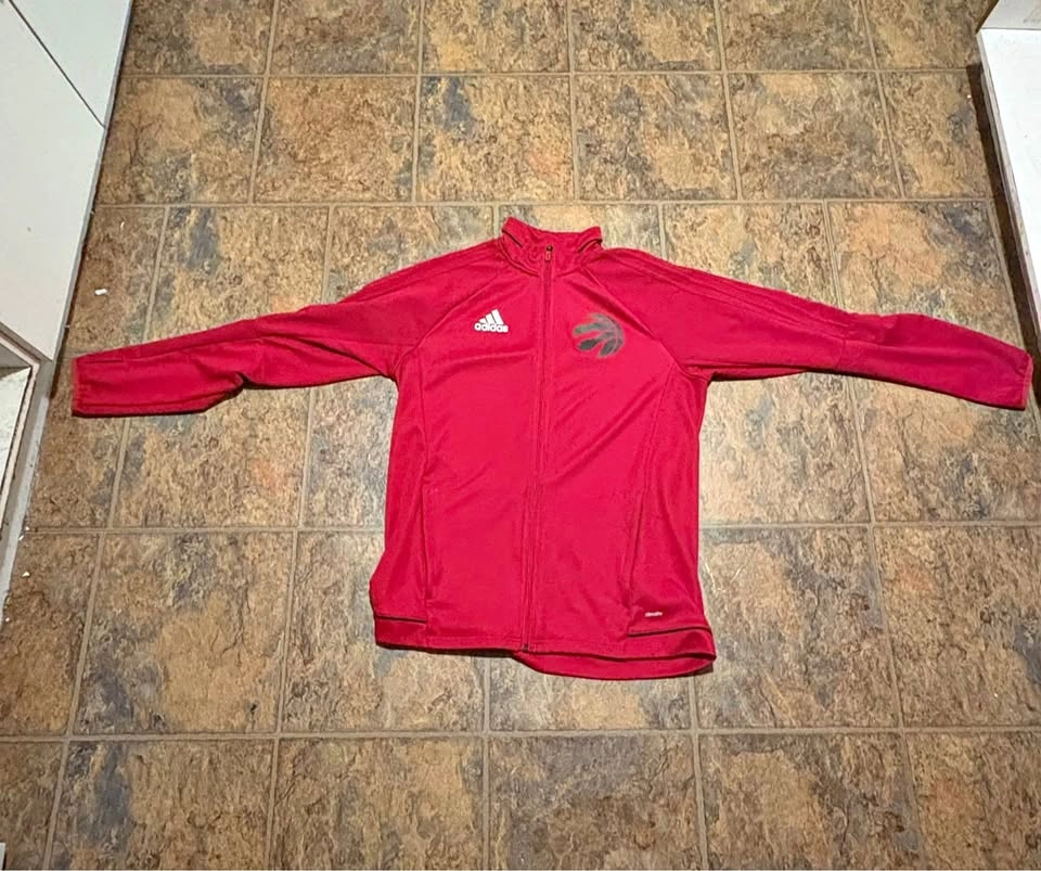 Adidas Toronto Raptors Full Zip Track Jacket Red Womens L / Mens