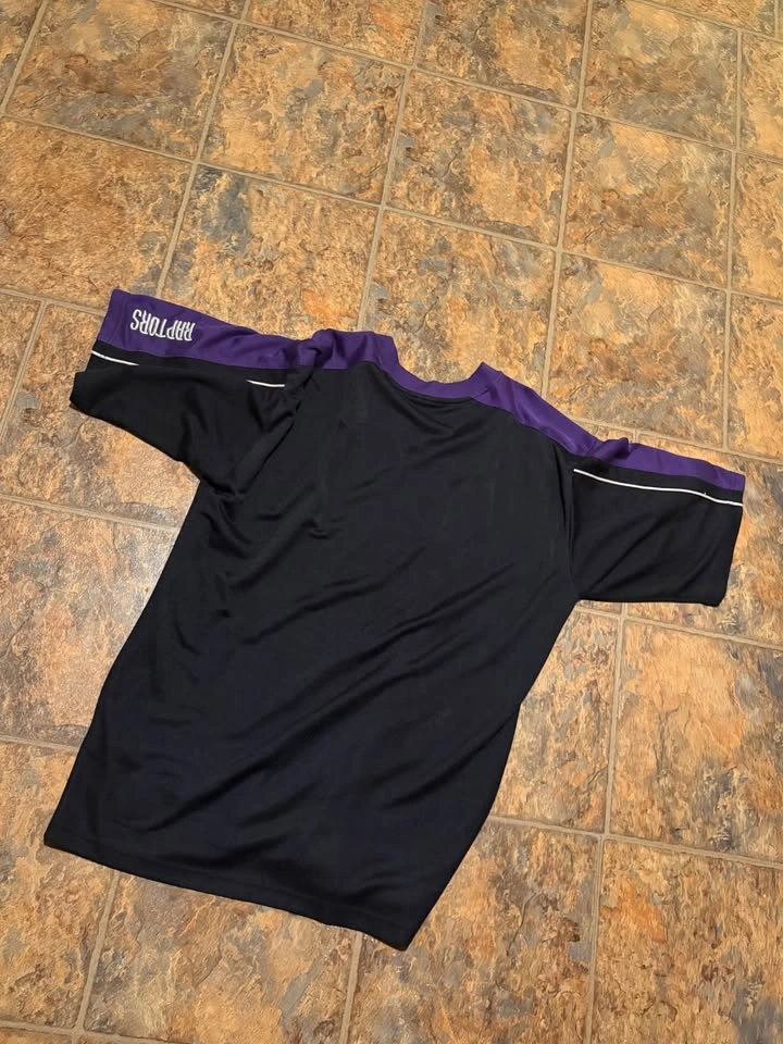 Vintage Nike Toronto Raptors Shooting Shirt Warm Up Black Purple - photo 2
