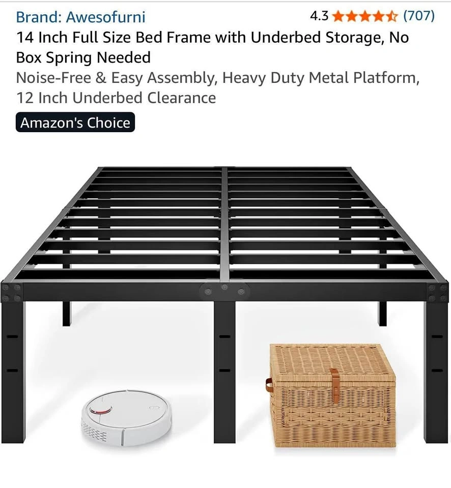 Double Bed frame + Mattress + Memory foam mattress topper