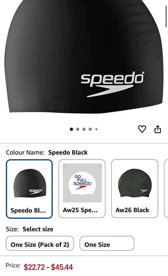 Swimming glasses and caps set - Never used