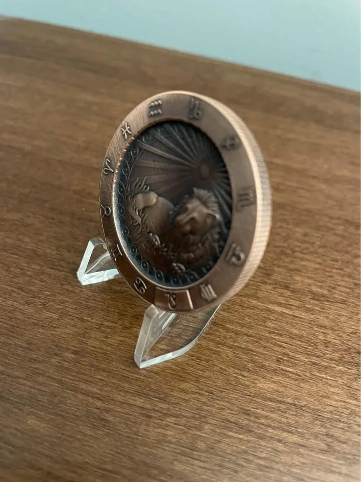 1 oz .999 Fine copper Leo Zodiac round image indicator(3)