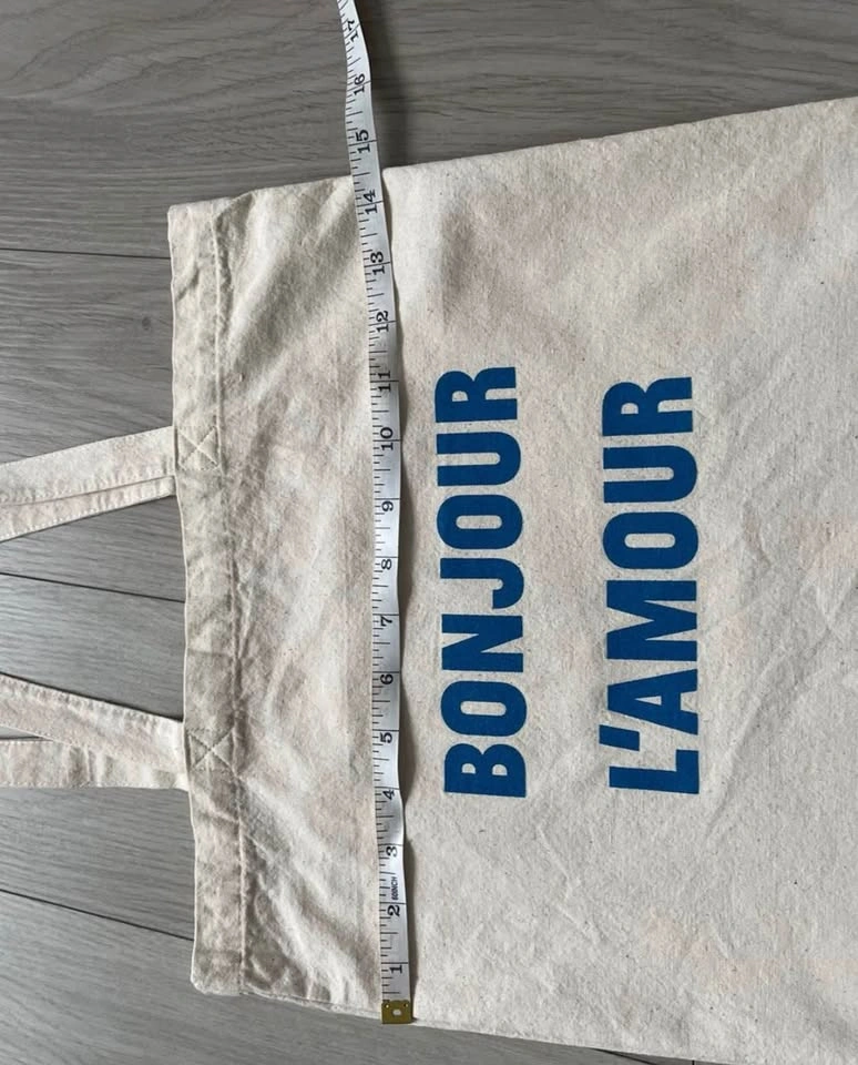Sézane organic cotton Bonjour l’amour tote - photo 3