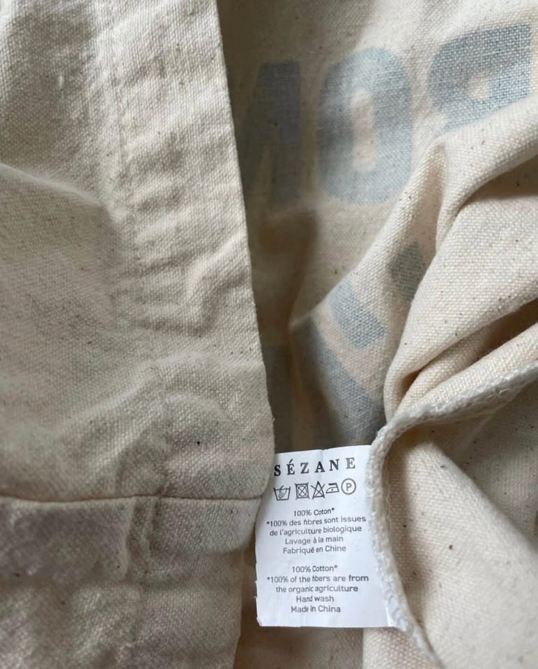 Sézane organic cotton Bonjour l’amour tote - photo 4