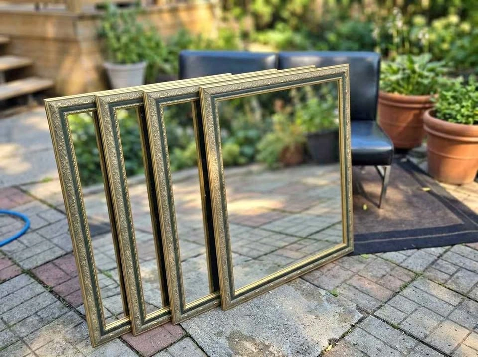 Set of 4 - Gold Gilded Boho Style Mirrors