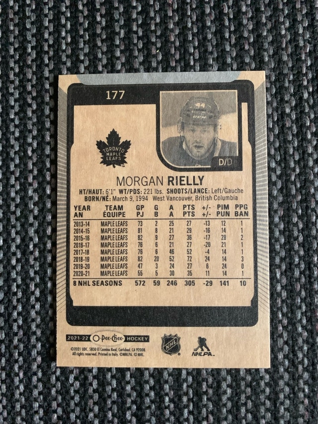 O-Pee-Chee Morgan Rielly Hockey Card - photo 3
