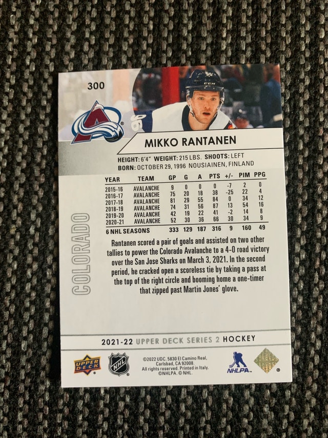 Upper Deck Mikko Rantanen Hockey Card - photo 3