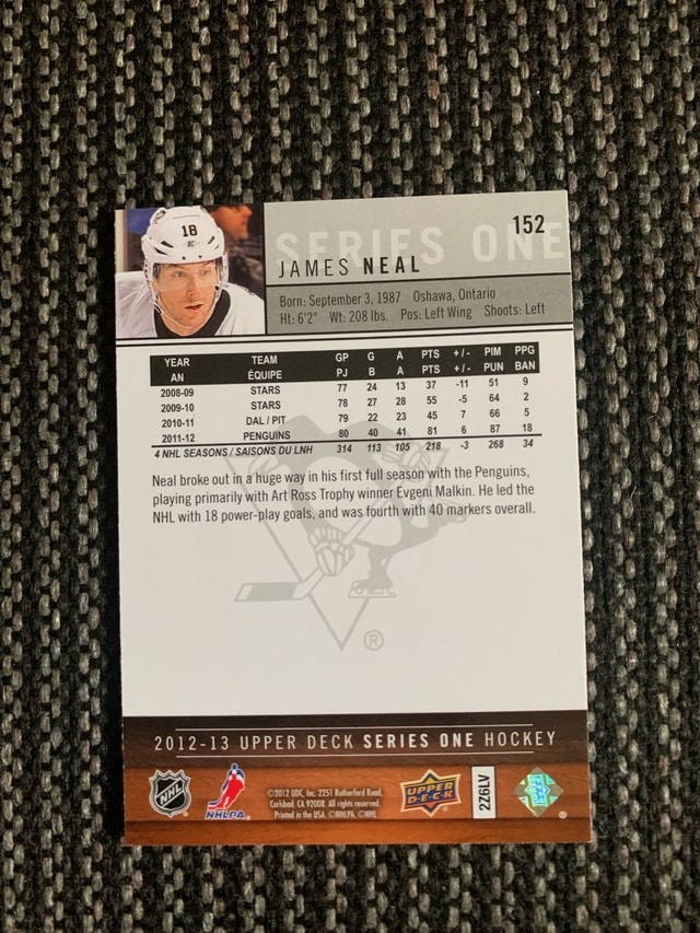 2012 Upper Deck James Neal - photo 3