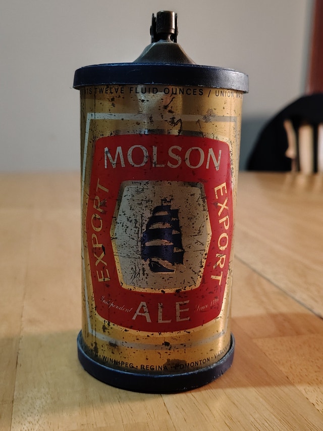 Vintage 1976 Canada Olympic Bronze MOLSON EXPORT Can Lighter